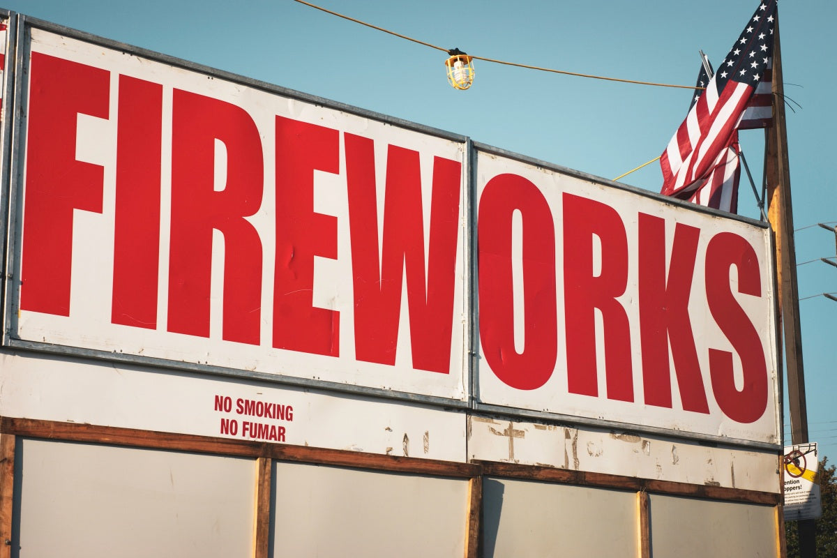 Signage in front of a store for one of the best fireworks distributor for retailers.
