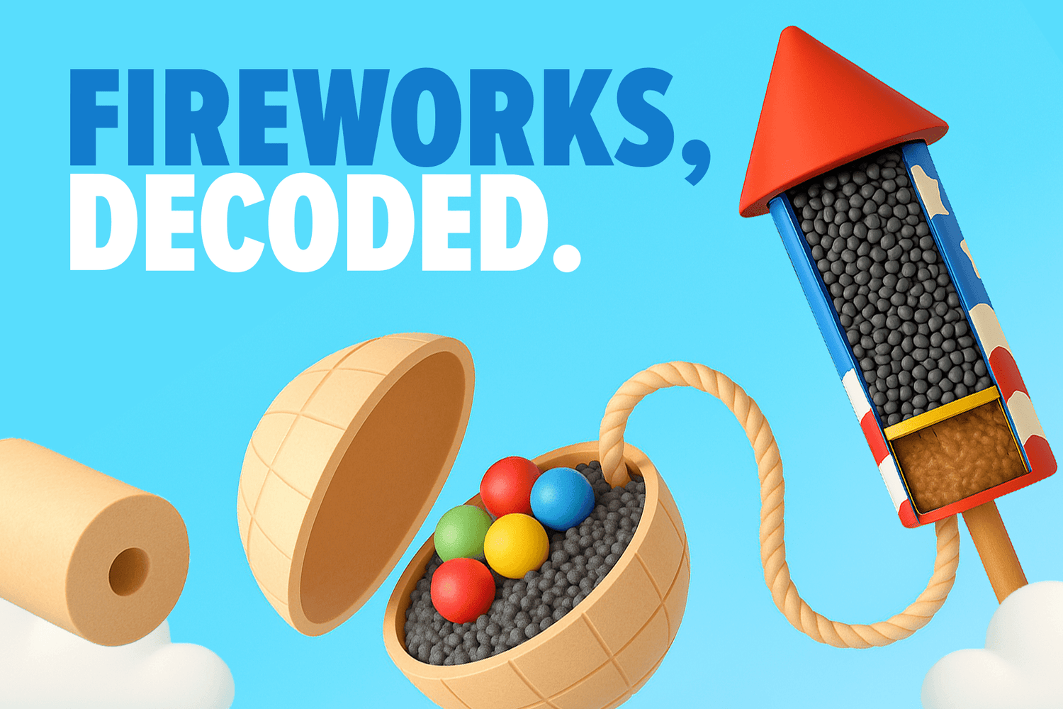 what are the component parts of modern fireworks