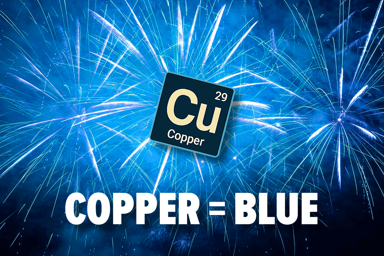 what makes fireworks blue