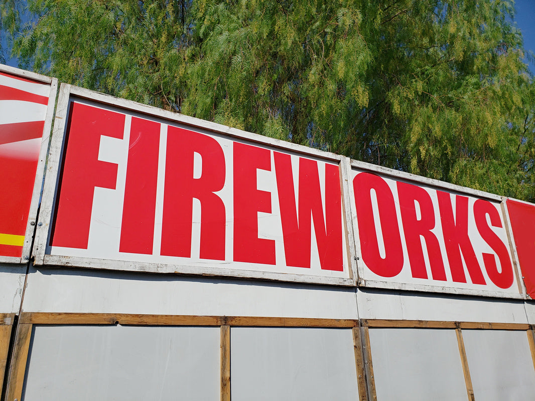 sign for a fireworks stall to show how much fireworks stands make
