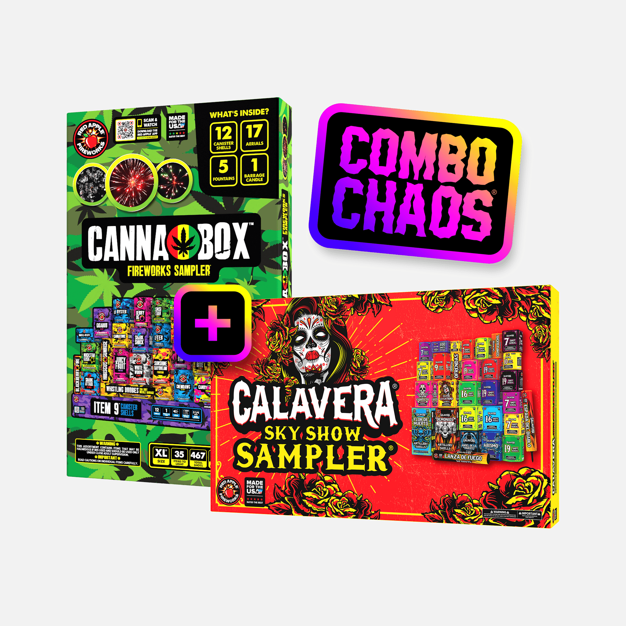 CALAVERA® Sky Show Sampler® + Canna™-Box 467 Shot Fireworks Sampler®