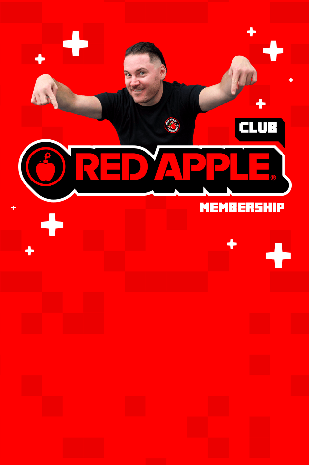 Alternate Discover More Booms card showcasing Club Red Apple products