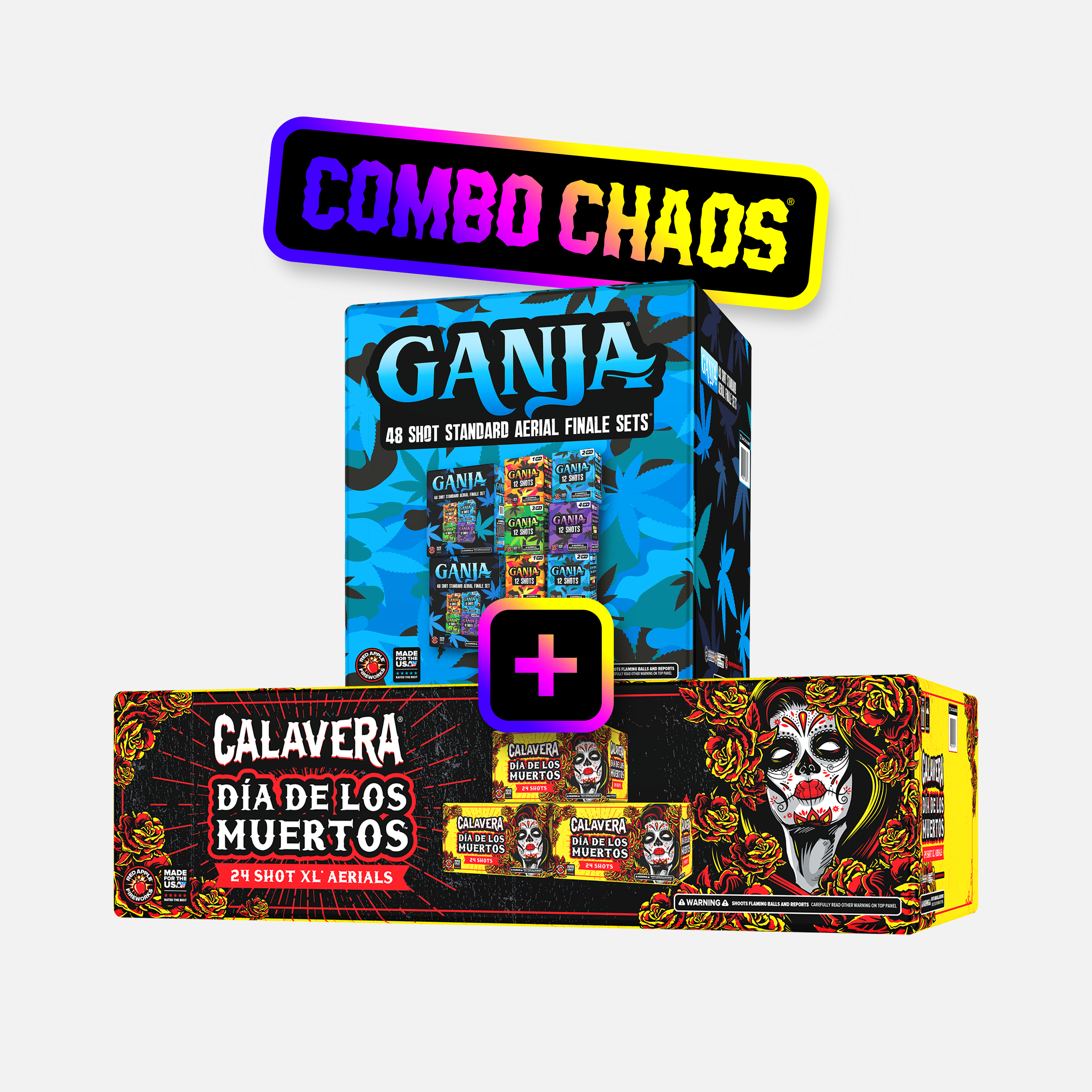 Calavera® 24 Shots XL® Aerials + GANJA® 48 Shot Standard Aerial Finale Set®