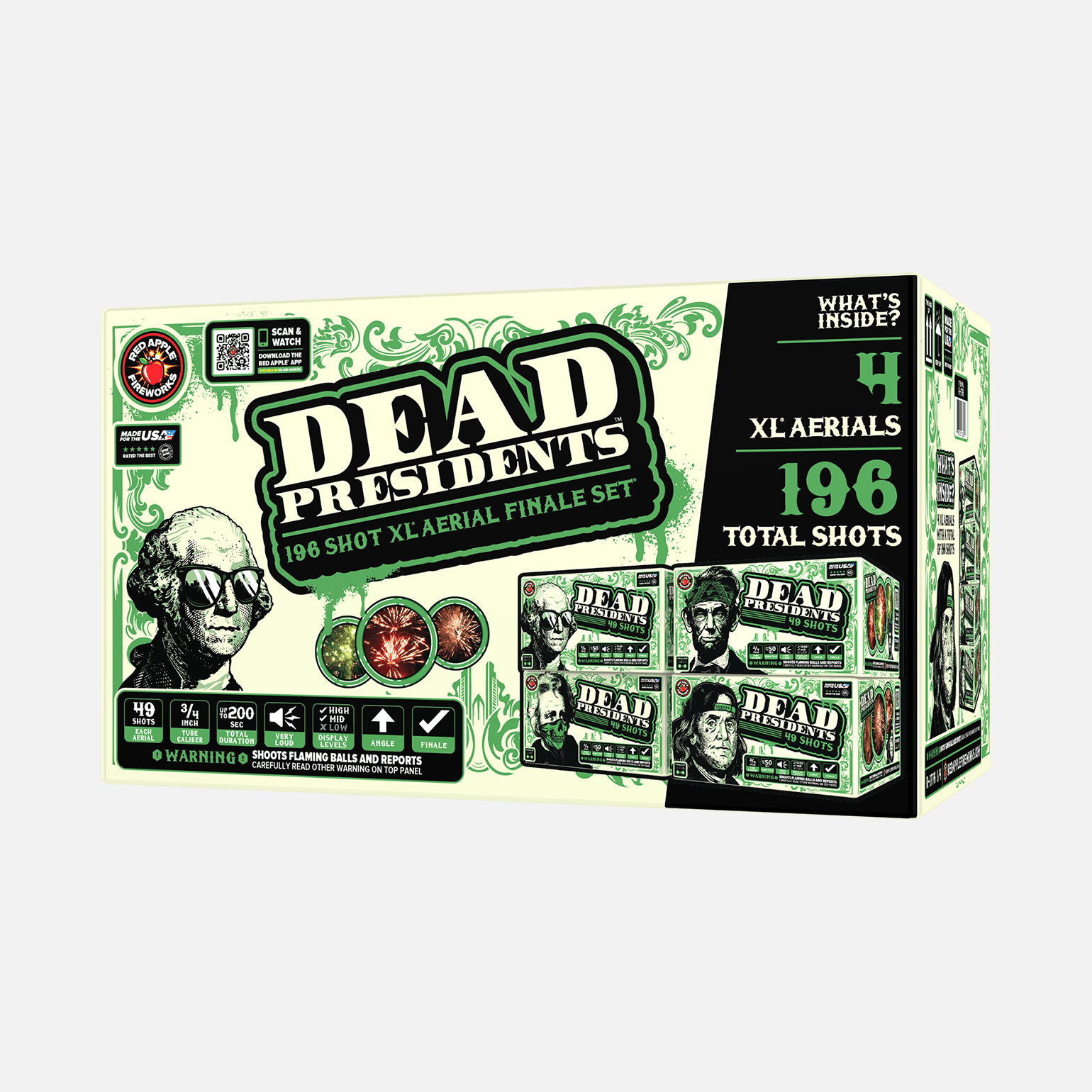 Dead Presidents™ 196 Shot XL® Aerial Finale Set® XL® Finale Sets® (Up to 2000 Grams)