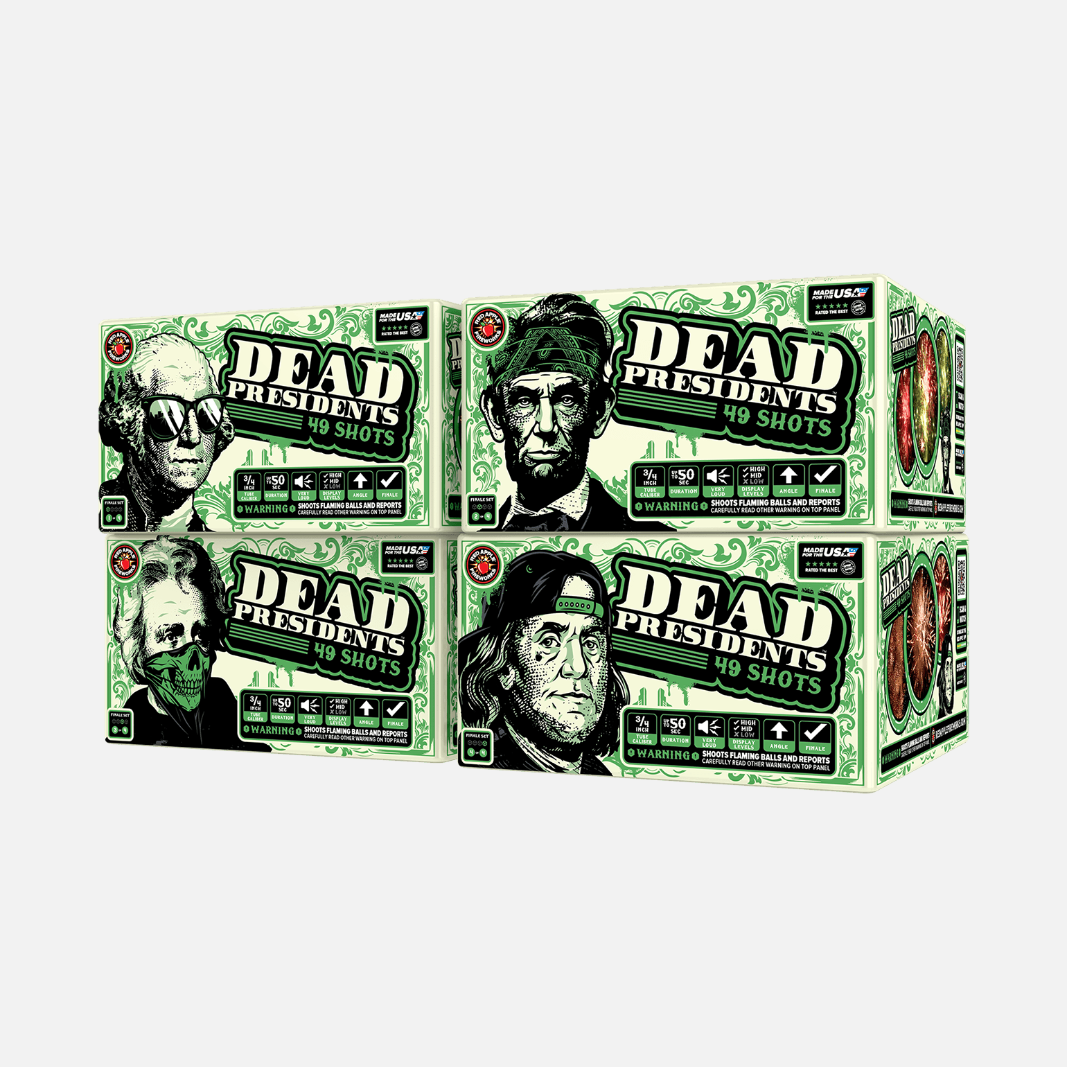 Dead Presidents™ 196 Shot XL® Aerial Finale Set® XL® Finale Sets® (Up to 2000 Grams)
