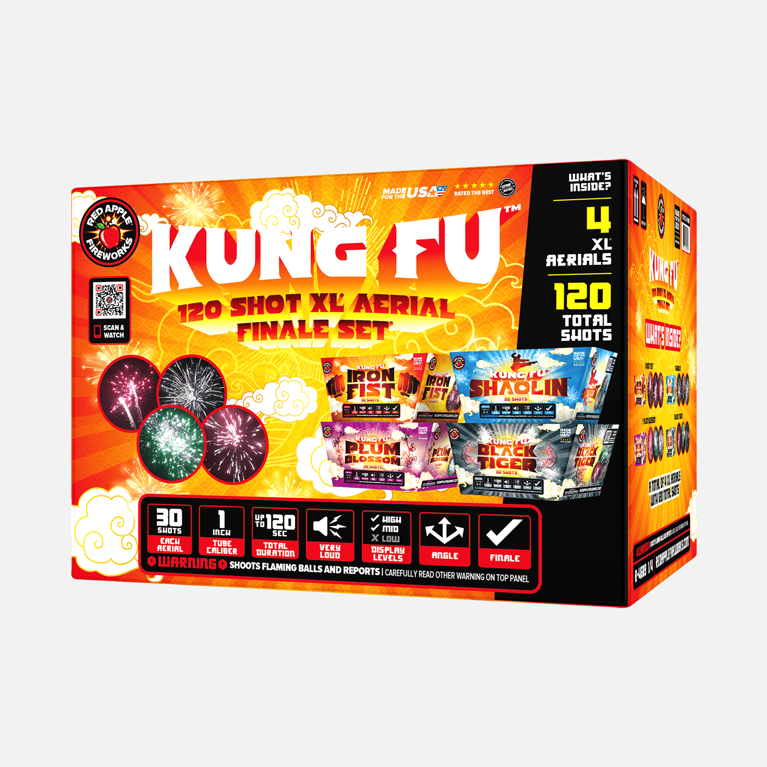 Kung Fu™ 120-Shots XL® Aerial Finale Set® XL® Finale Sets® (Up to 2000 Grams)