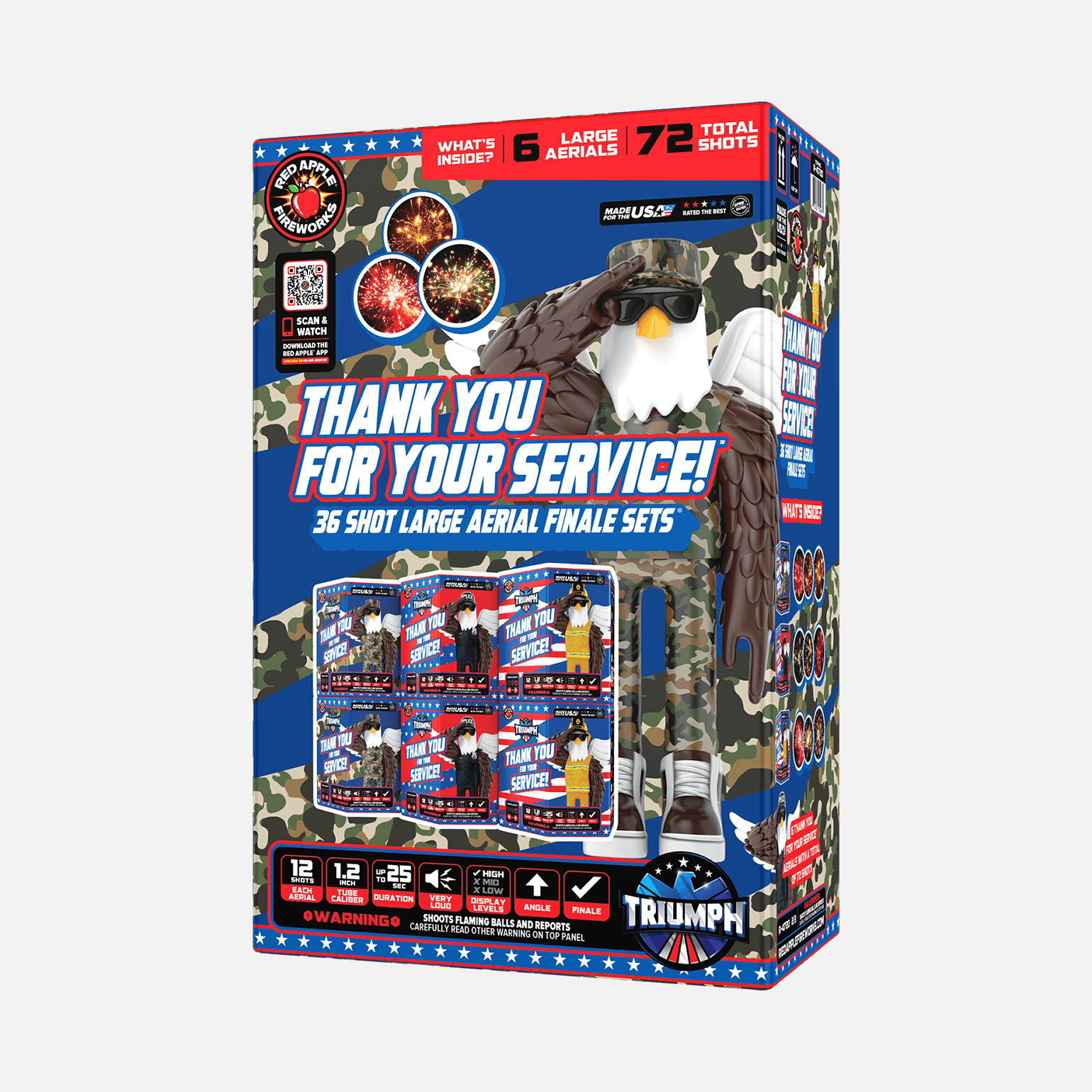 Thank You For Your Service!™ 72-Shots Large Aerial Finale Set® Large Finale Sets® (Up to 1400 Grams)