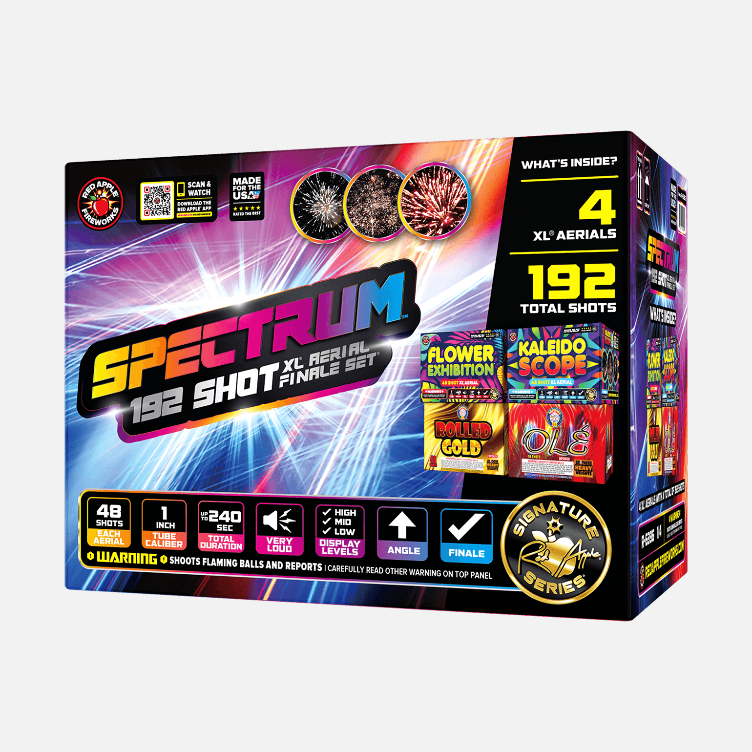 Spectrum™ 192 Shots XL® Aerial Finale Set® by Brothers XL® Finale Sets® (Up to 2000 Grams)
