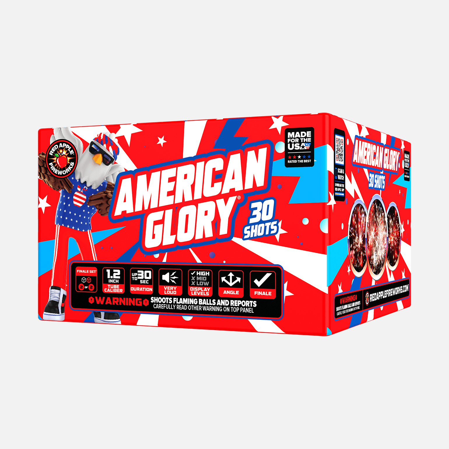 American Glory® 60-Shots XL® Aerial Finale Set® XL® Finale Sets® (Up to 2000 Grams)