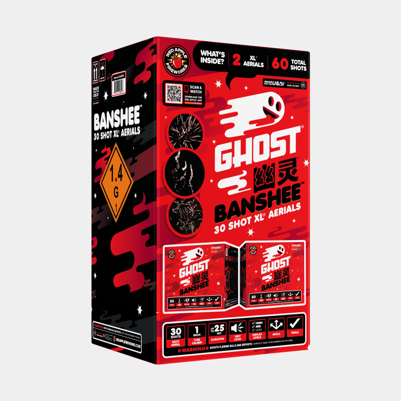 Banshee™ 30-Shots XL® Aerials XL® Aerial Cakes (Up to 500 Grams)