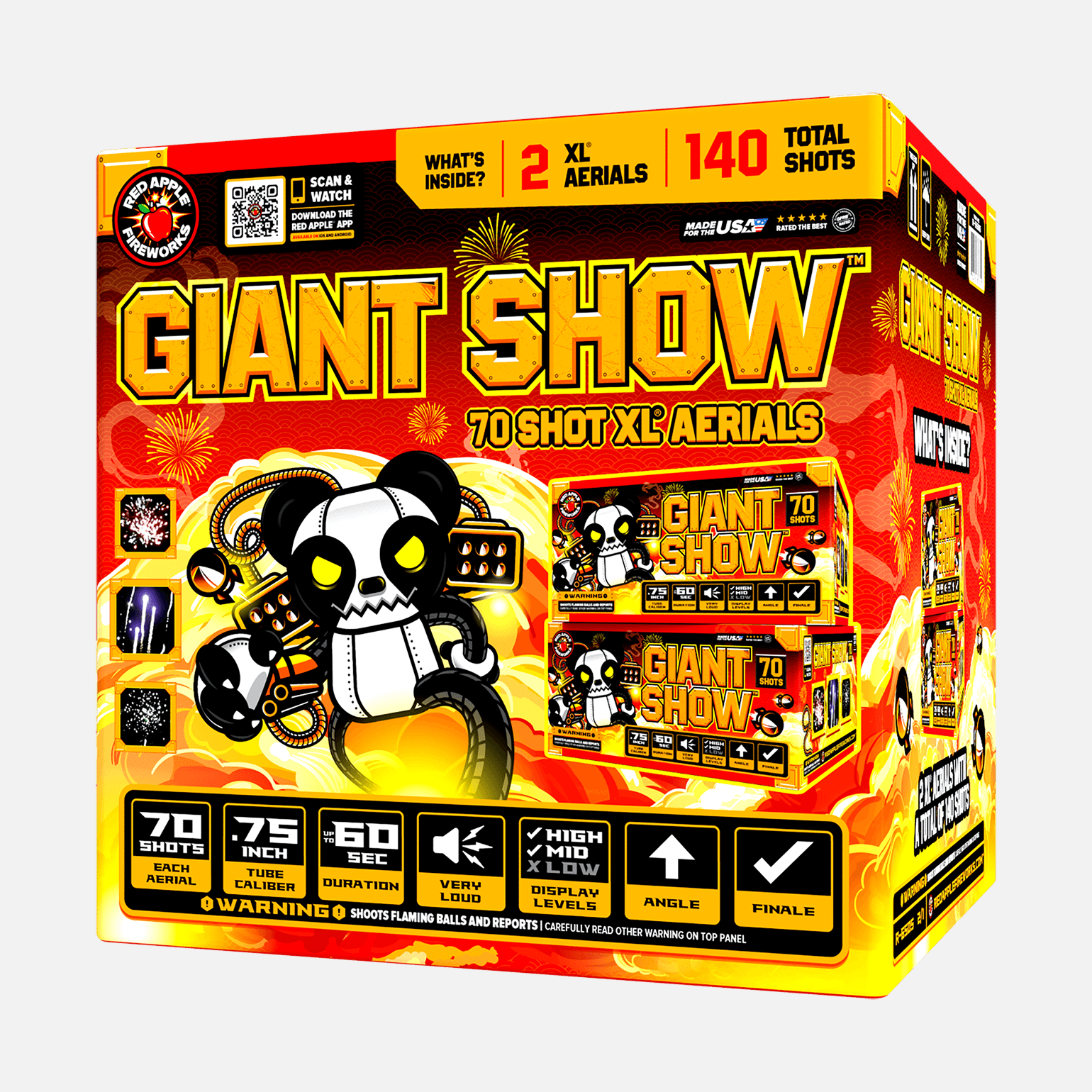 Giant Show 70-Shots XL® Aerials XL® Aerial Cakes (Up to 500 Grams)
