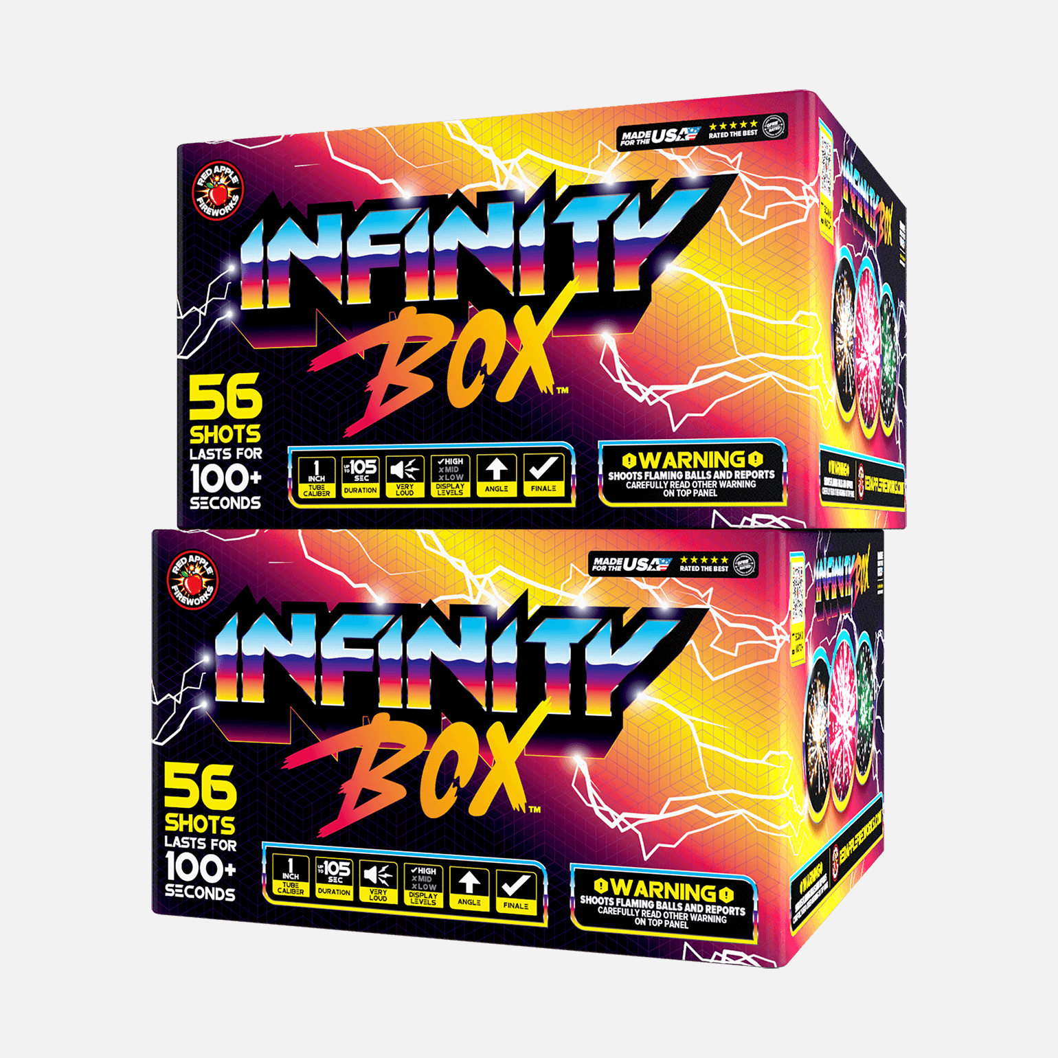 Infinity Box™ 56-Shots XL® Aerials XL® Aerial Cakes (Up to 500 Grams)