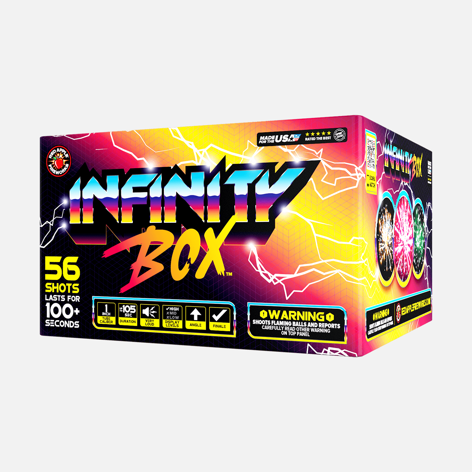 Infinity Box™ 56-Shots XL® Aerials XL® Aerial Cakes (Up to 500 Grams)