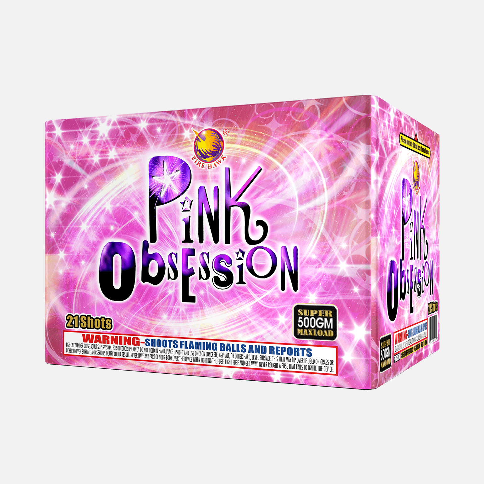 Pink Obsession 21 Shots XL® Aerials by Fire Hawk XL® Aerial Cakes (Up to 500 Grams)