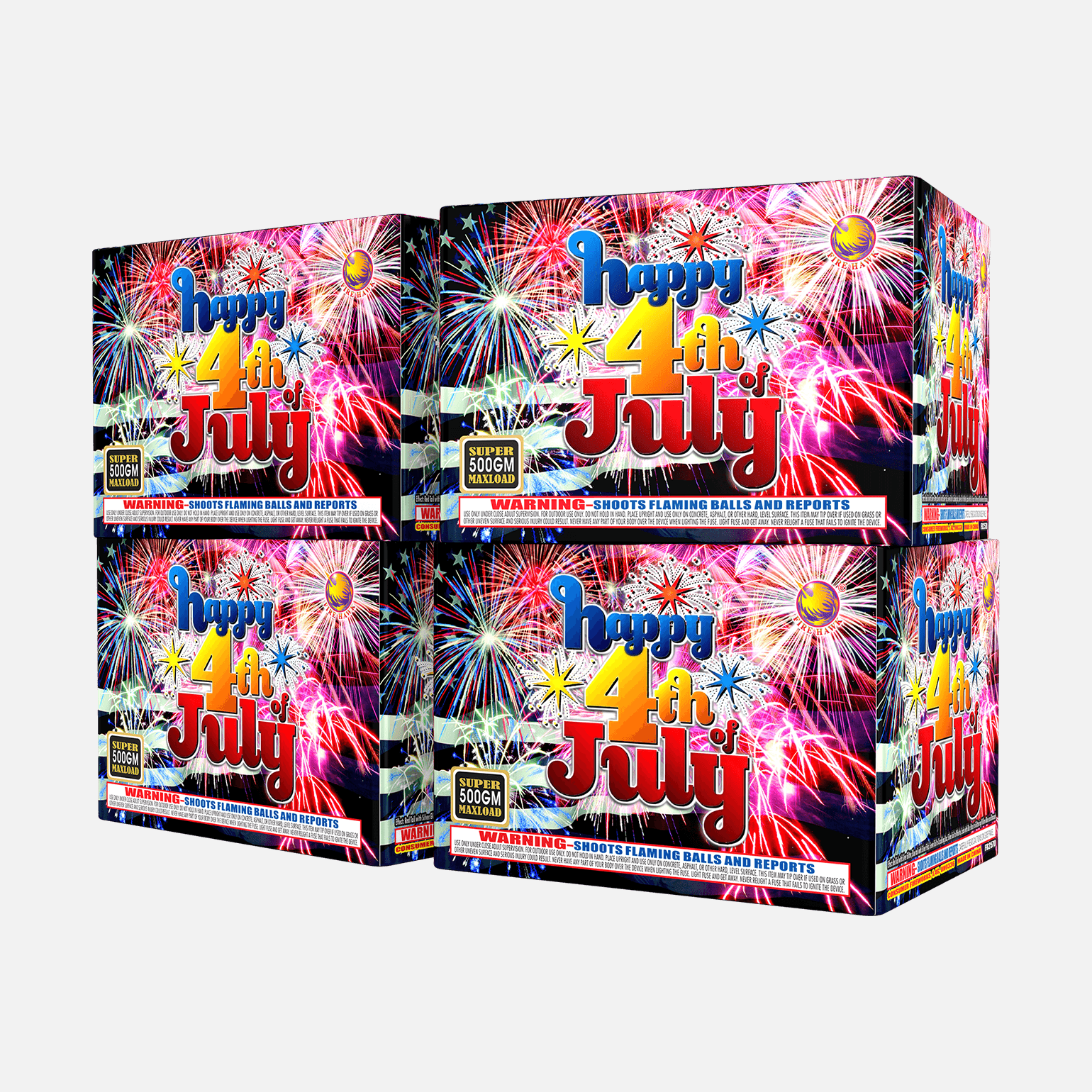 Happy 4th of July 22 Shots XL® Aerial by Firehawk XL® Aerial Cakes (Up to 500 Grams)