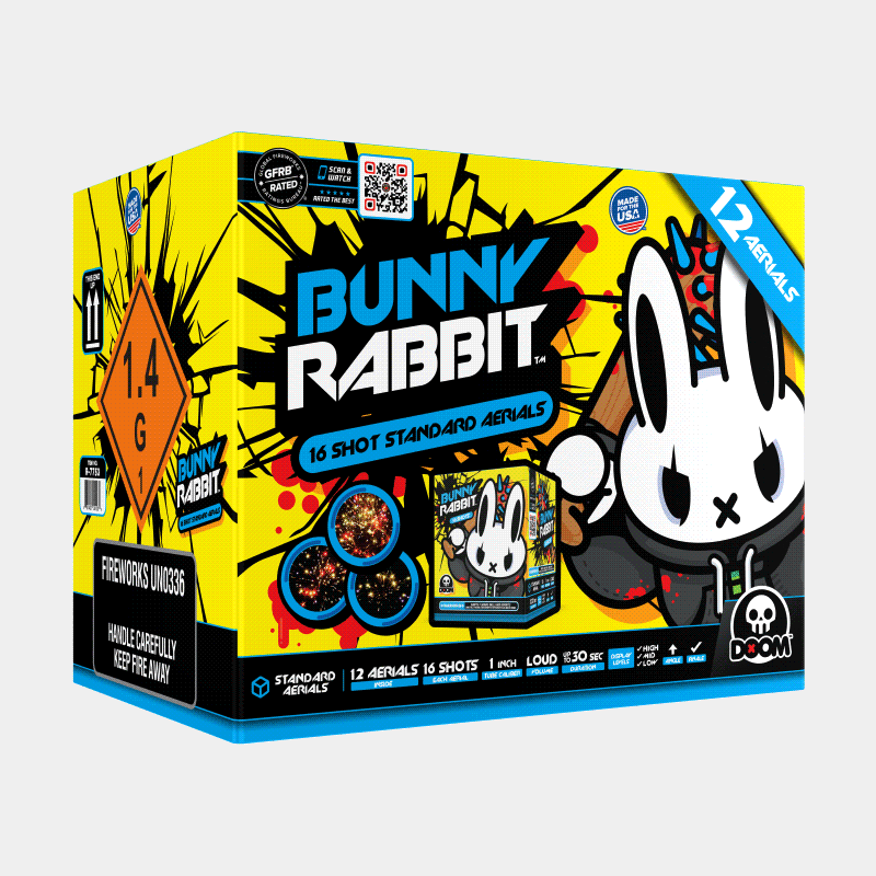 Bunny Rabbit™ 16-Shots Standard Aerials Standard Aerial Cakes (Up to 200 Grams)