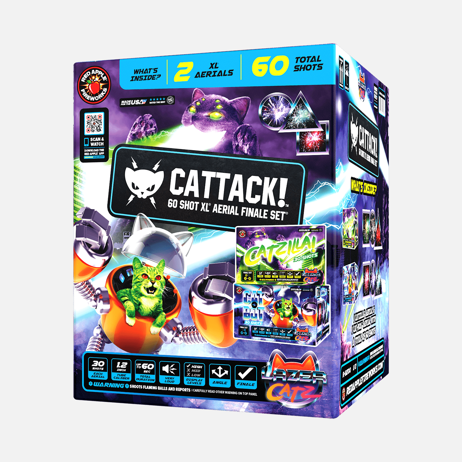 Cattack 60 Shots XL Aerial Finale Set Fireworks Cattack 60 Shots XL Aerial Finale Set Fireworks