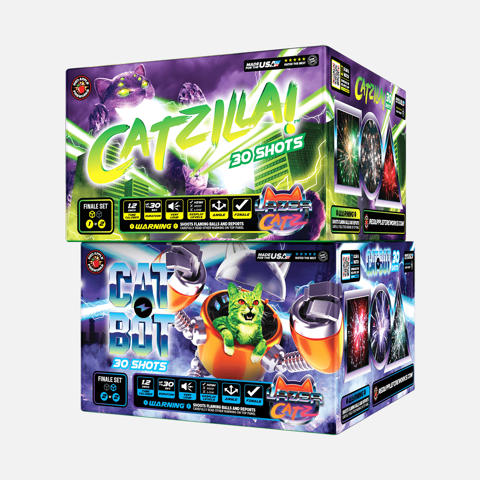 Cattack!™ 60 Shots XL® Aerial Finale Set® XL® Finale Sets® (Up to 2000 Grams)