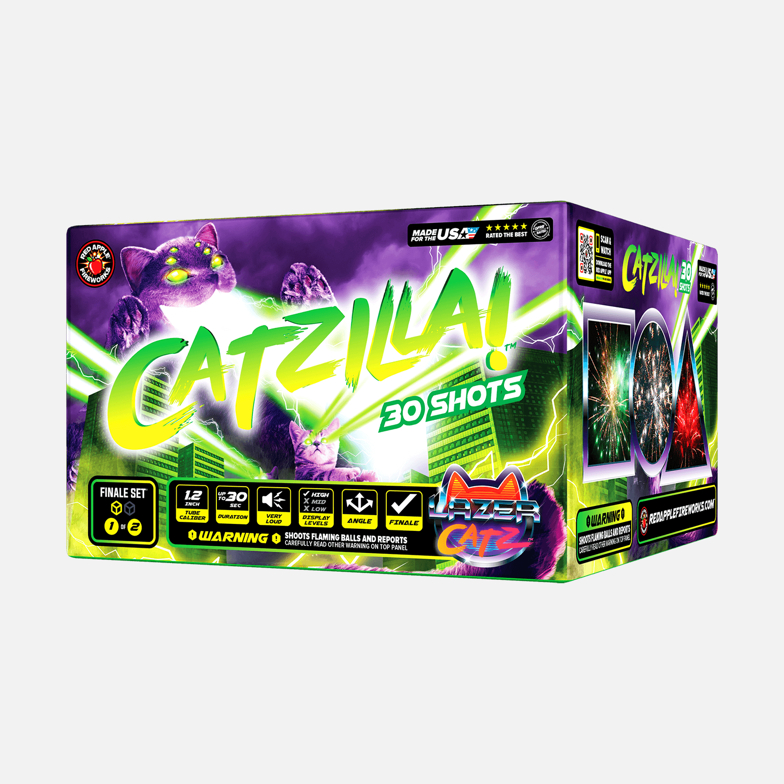 Cattack!™ 60 Shots XL® Aerial Finale Set® XL® Finale Sets® (Up to 2000 Grams)