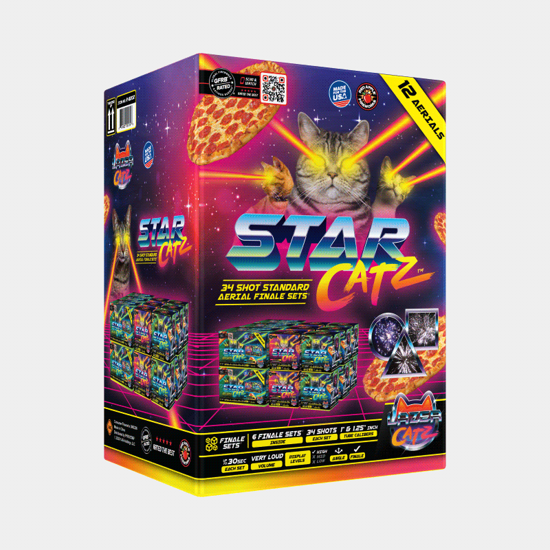 Star Catz™ 31-Shots XL® Aerials XL® Aerial Cakes (Up to 500 Grams)