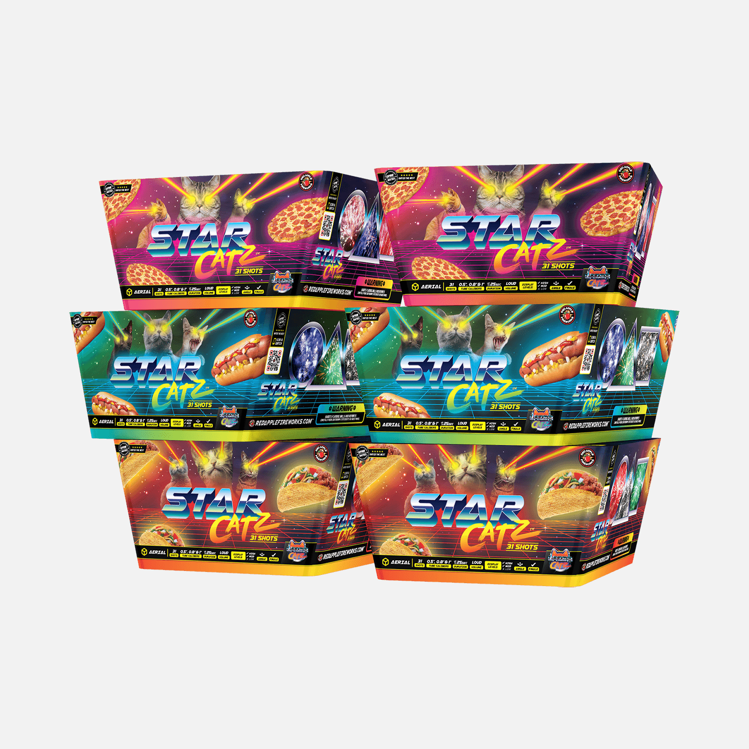 Star Catz™ 31-Shots XL® Aerials XL® Aerial Cakes (Up to 500 Grams)