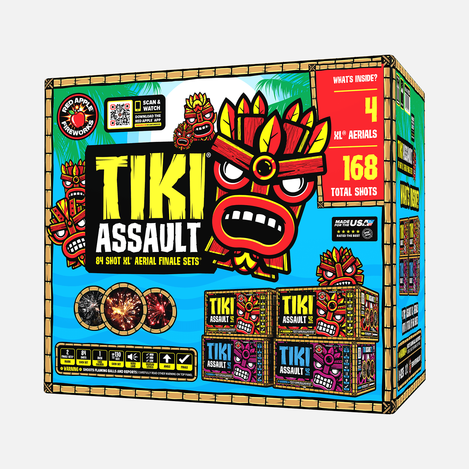 Tiki® Assault™ 84-Shots Large Aerial Finale Set® Fireworks