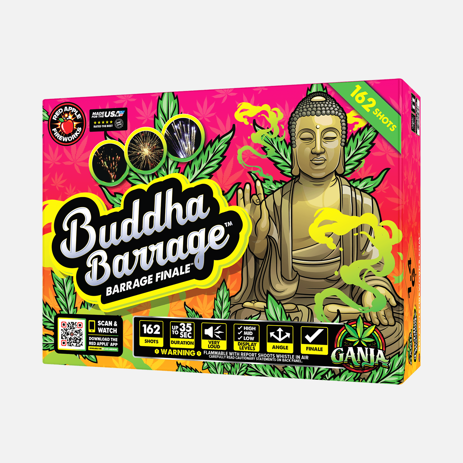 Buddha™ Barrage 162-Shots Barrage Finale™ Barrage Cakes (Up to 500 Grams)
