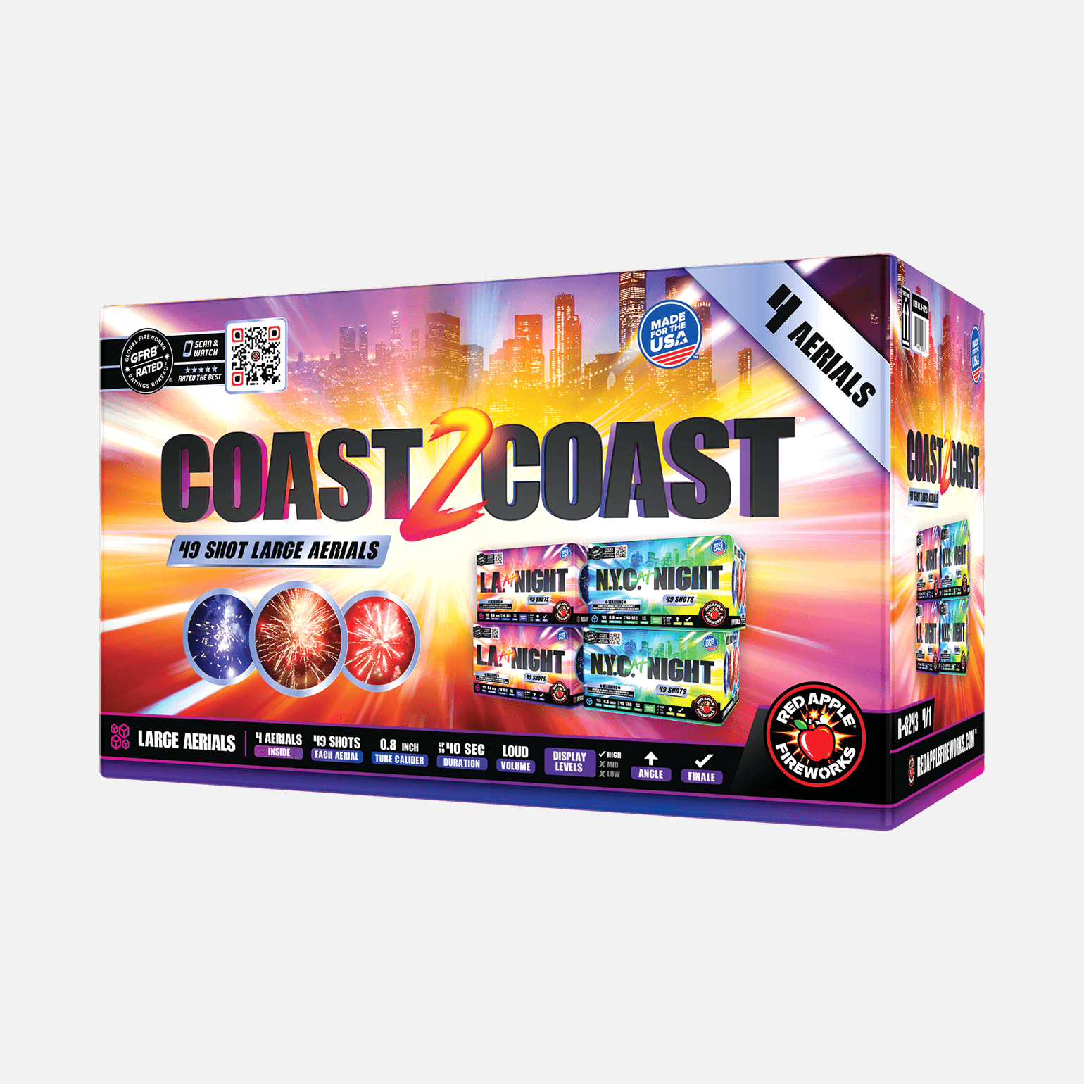 Coast 2 Coast™ 49-Shots Large Aerials Large Aerial Cakes (Up to 350 Grams)