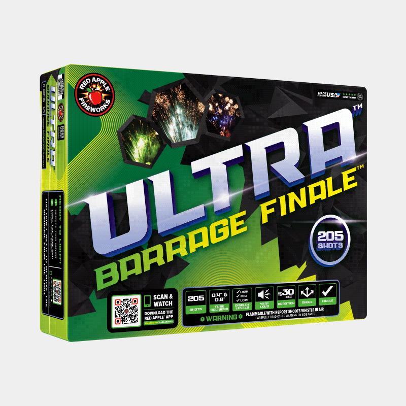 Ultra® 205-Shots Barrage Finale™ Barrage Cakes (Up to 500 Grams)