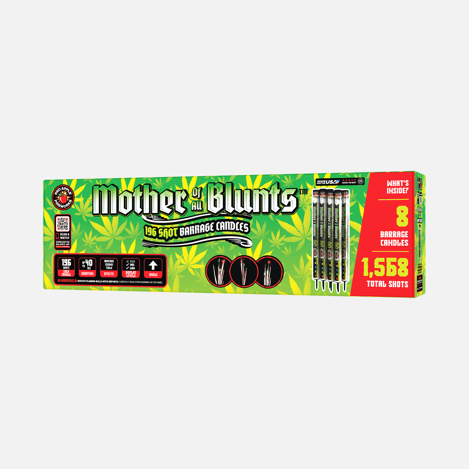 Mother of All Blunts 196 Shots Barrage Candles – Red Apple