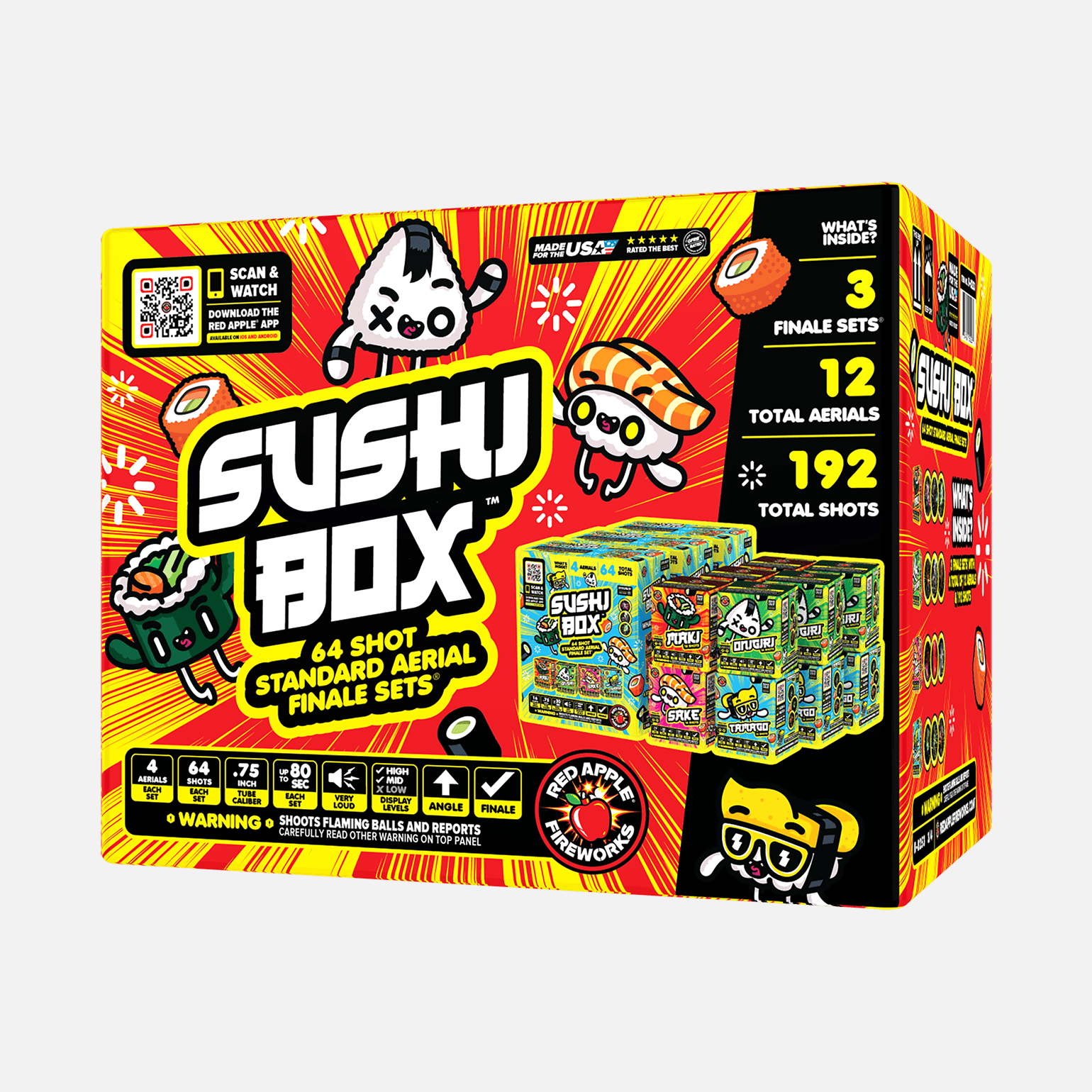 Buy Sushi™ 64-Shots Standard Aerial Finale Set® Fireworks Online Buy Sushi™ 64-Shots Standard Aerial Finale Set® Fireworks Online