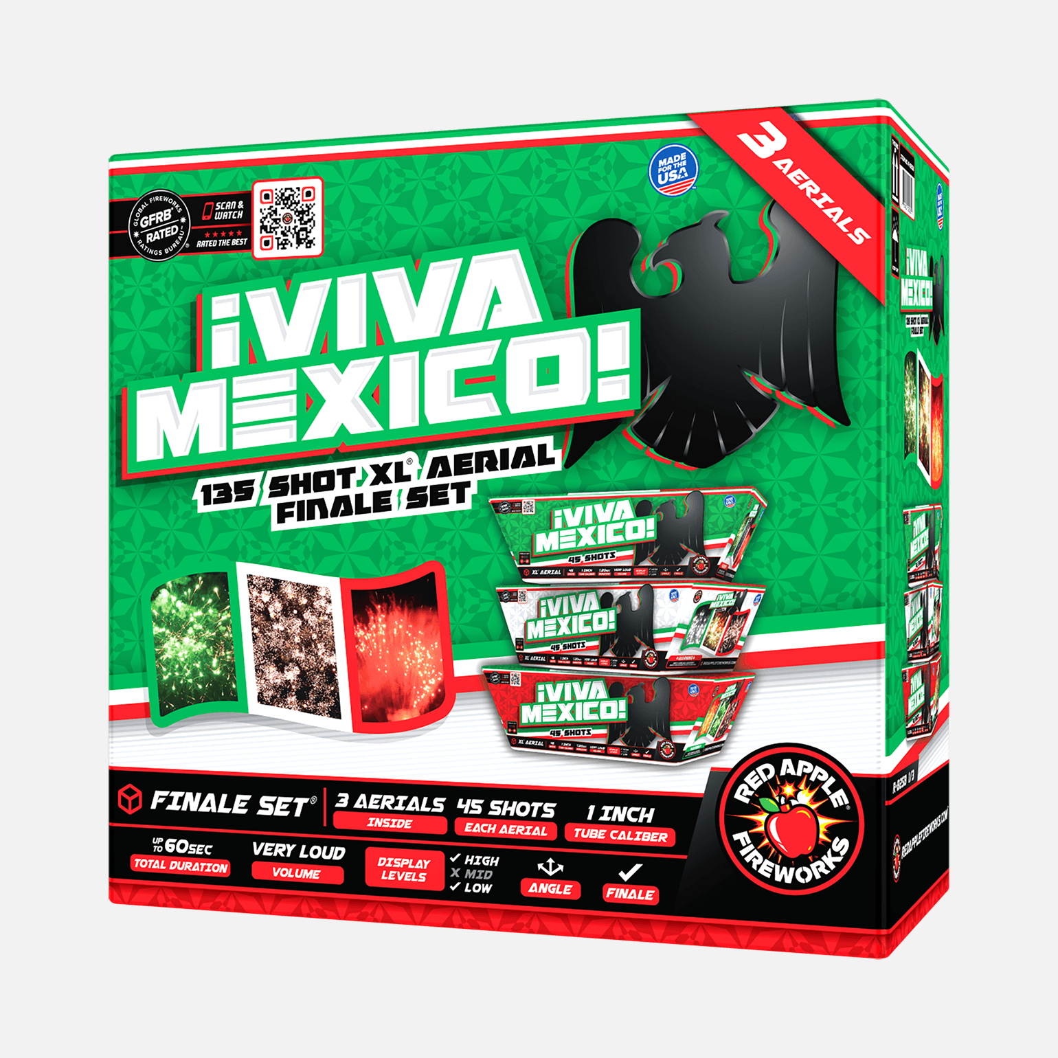 Buy Viva Mexico®! 135-Shots XL® Aerial Finale Set® Fireworks Online