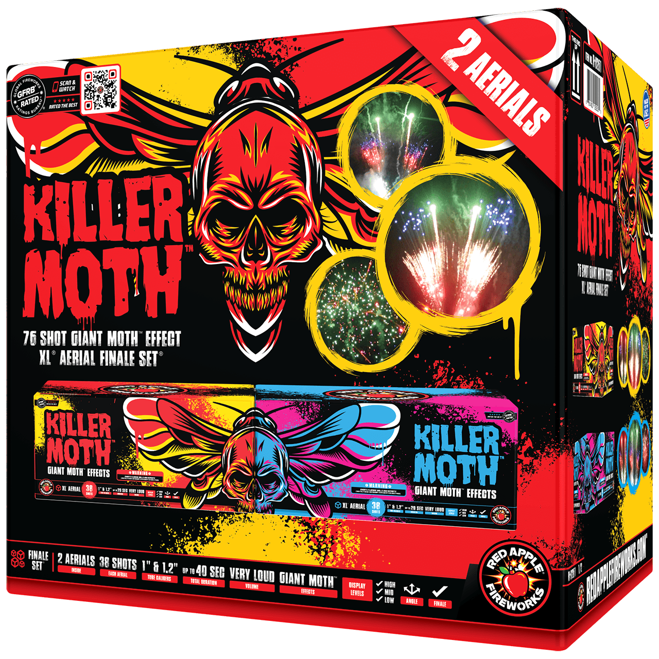 Buy Killer Moth™ 76Shots XL® Aerial Finale Set® Fireworks Online Red