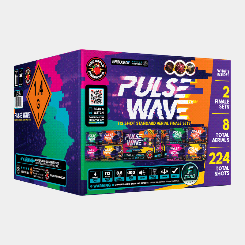 Pulse Wave™ 112-Shots Standard Aerial Finale Sets® Standard Finale Sets® (Up to 1200 Grams)