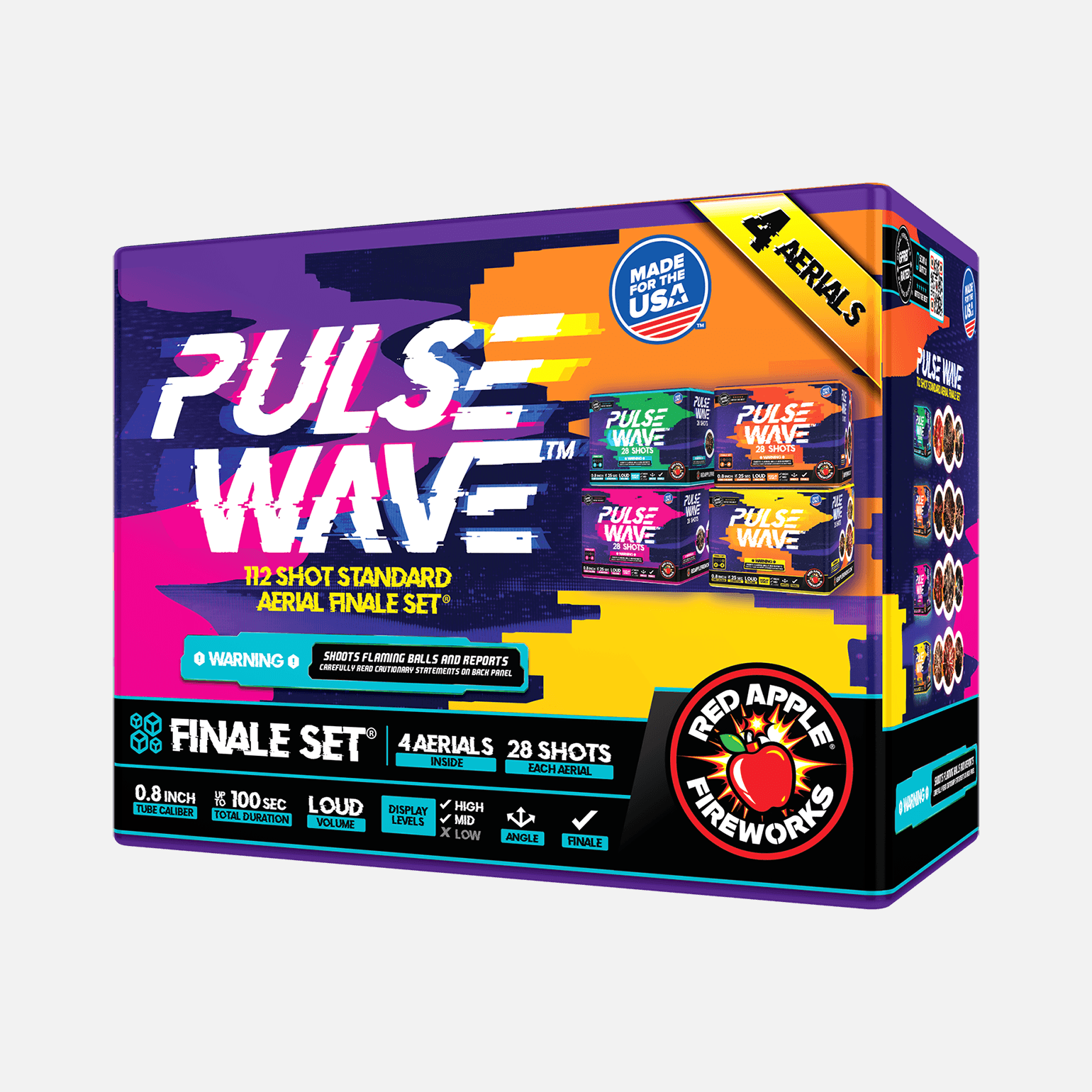 Pulse Wave™ 112-Shots Standard Aerial Finale Sets® Standard Finale Sets® (Up to 1200 Grams)
