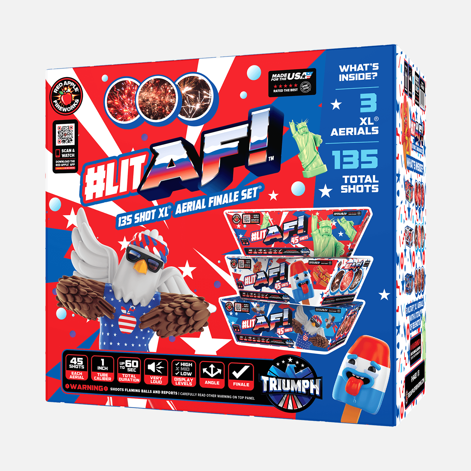 Buy #litAF®! 135 Shots XL® Aerial Finale Set® Fireworks Online