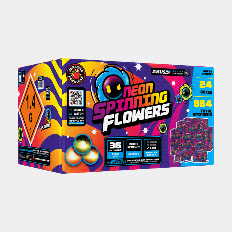 Neon Spinning Flowers™ Ground Spinners