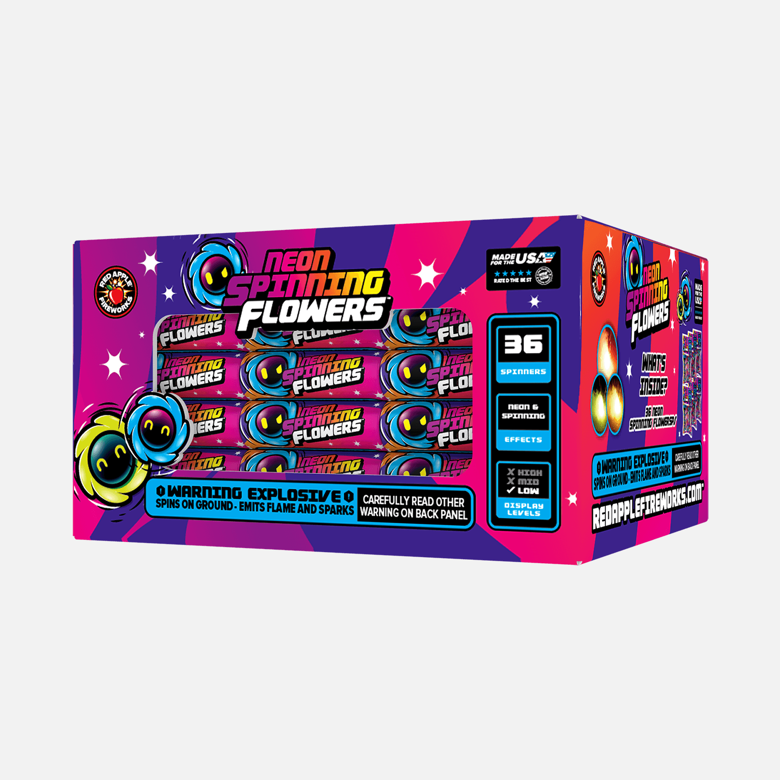 Neon Spinning Flowers™ Ground Spinners