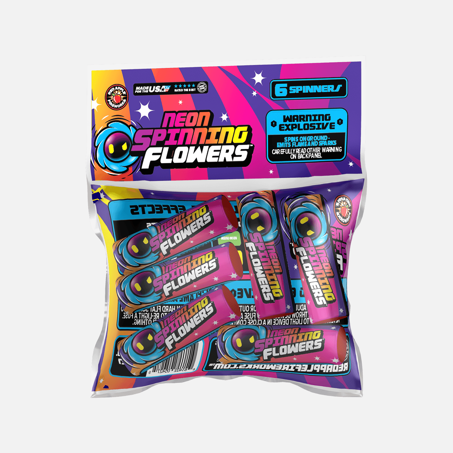 Neon Spinning Flowers™ Ground Spinners