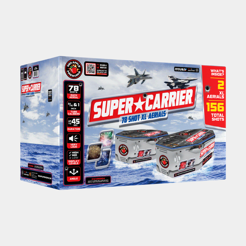 Super Carrier™ 78 Shots XL® Aerials XL® Aerial Cakes (Up to 500 Grams)