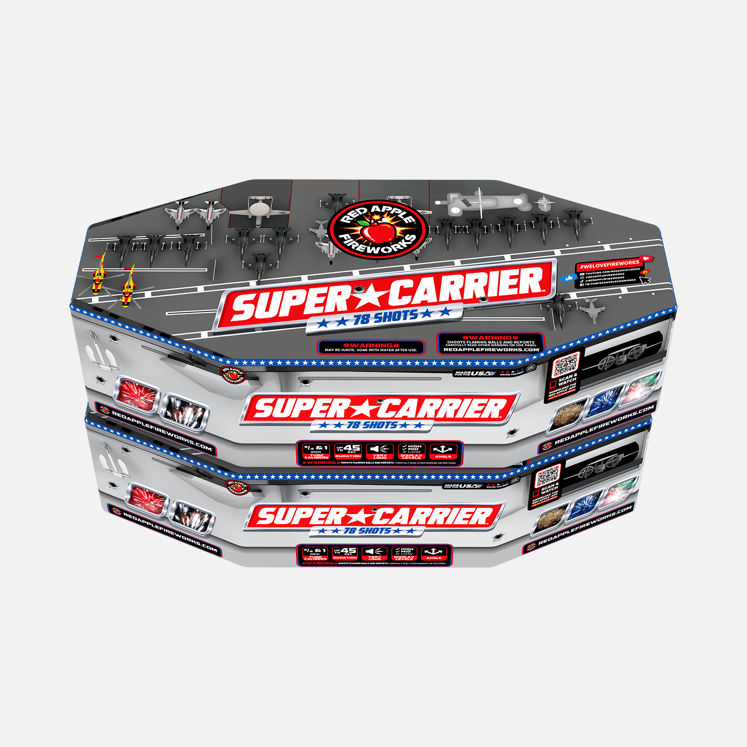 Super Carrier™ 78 Shots XL® Aerials XL® Aerial Cakes (Up to 500 Grams)