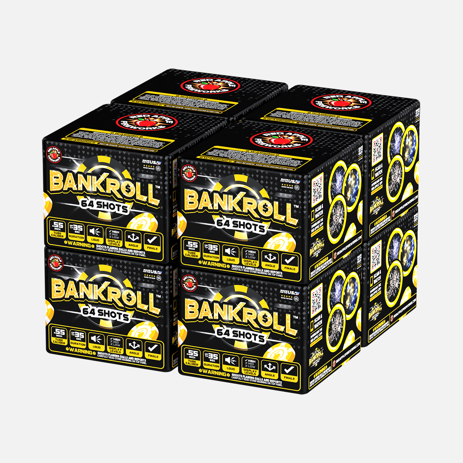 Bankroll™ 64 Shots Standard Aerial Standard Aerial Cakes (Up to 200 Grams)