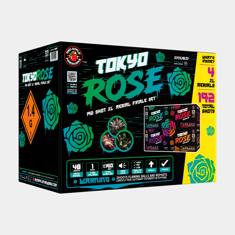 Tokyo Rose™ 192 Shots XL® Aerial Finale Set® XL® Finale Sets® (Up to 2000 Grams)