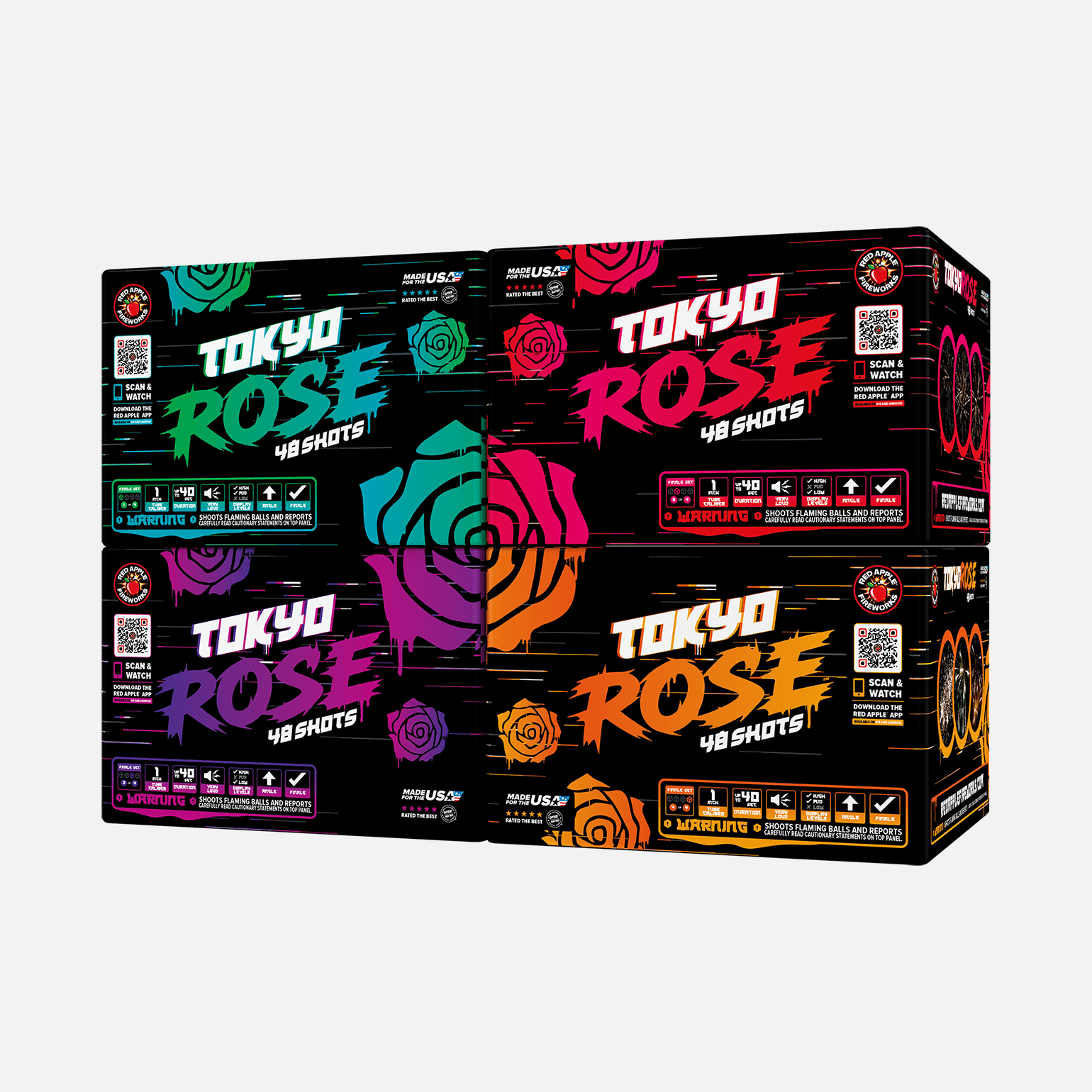 Tokyo Rose™ 192 Shots XL® Aerial Finale Set® XL® Finale Sets® (Up to 2000 Grams)