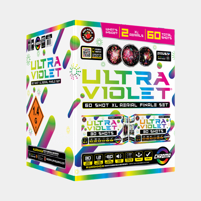 Ultraviolet® 60 Shot XL® Aerial Finale Set® XL® Finale Sets® (Up to 2000 Grams)