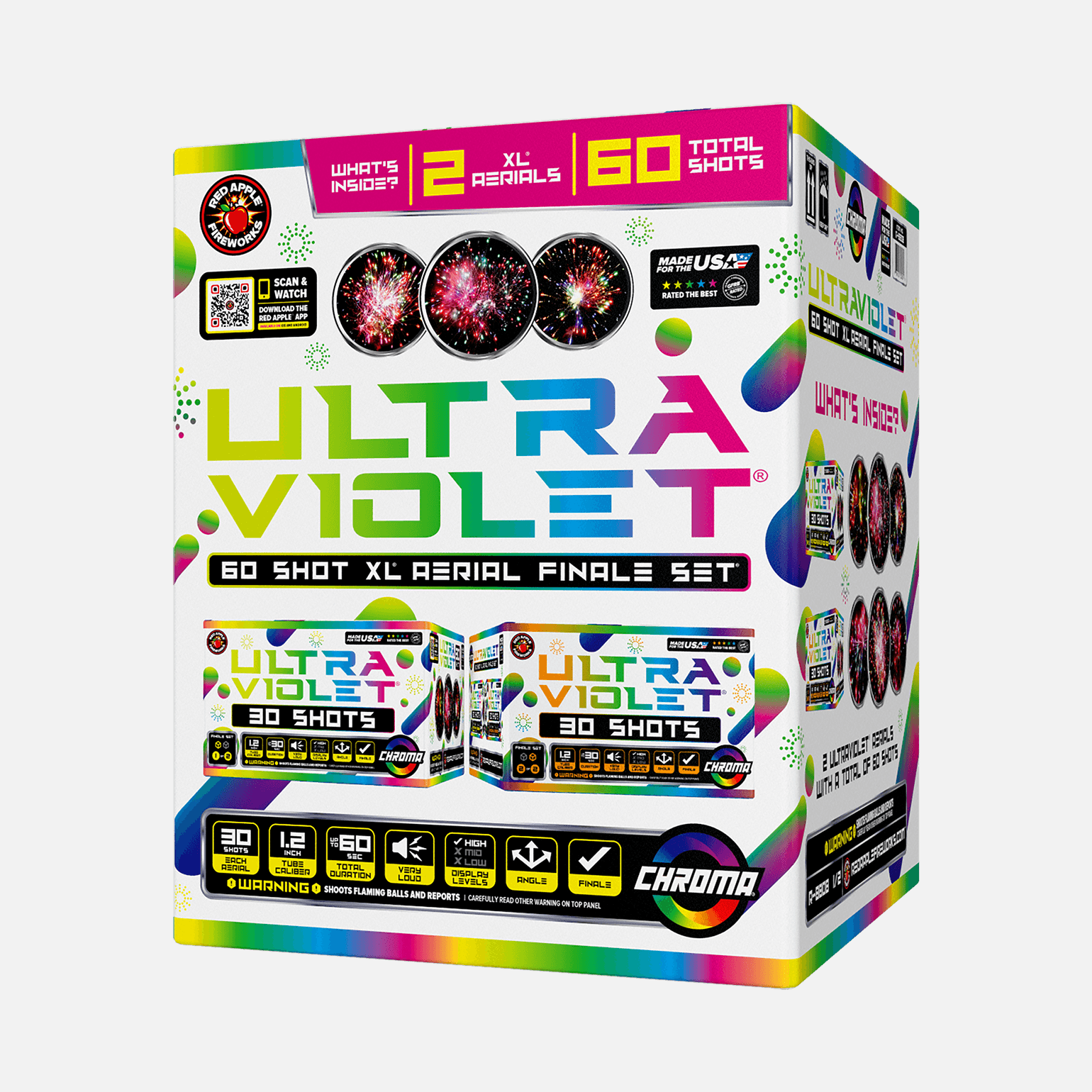 Ultraviolet® 60 Shot XL® Aerial Finale Set® XL® Finale Sets® (Up to 2000 Grams)