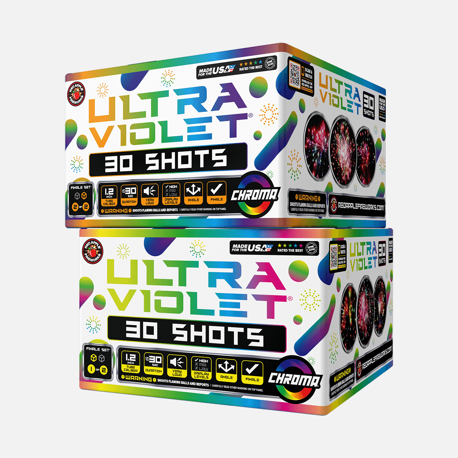 Ultraviolet® 60 Shot XL® Aerial Finale Set® XL® Finale Sets® (Up to 2000 Grams)