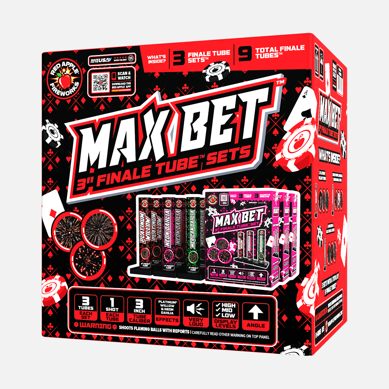 Max Bet™ 3 Shot Finale Tube Set Preloaded Shells