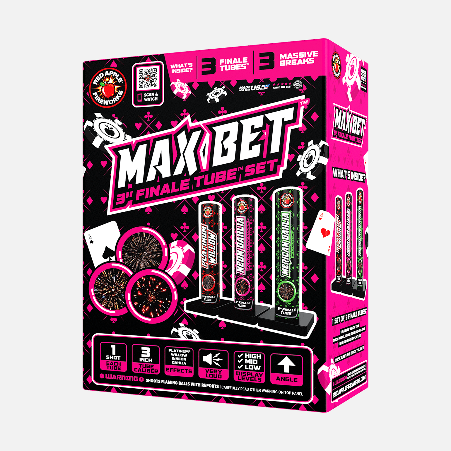 Max Bet™ 3 Shot Finale Tube Set Preloaded Shells