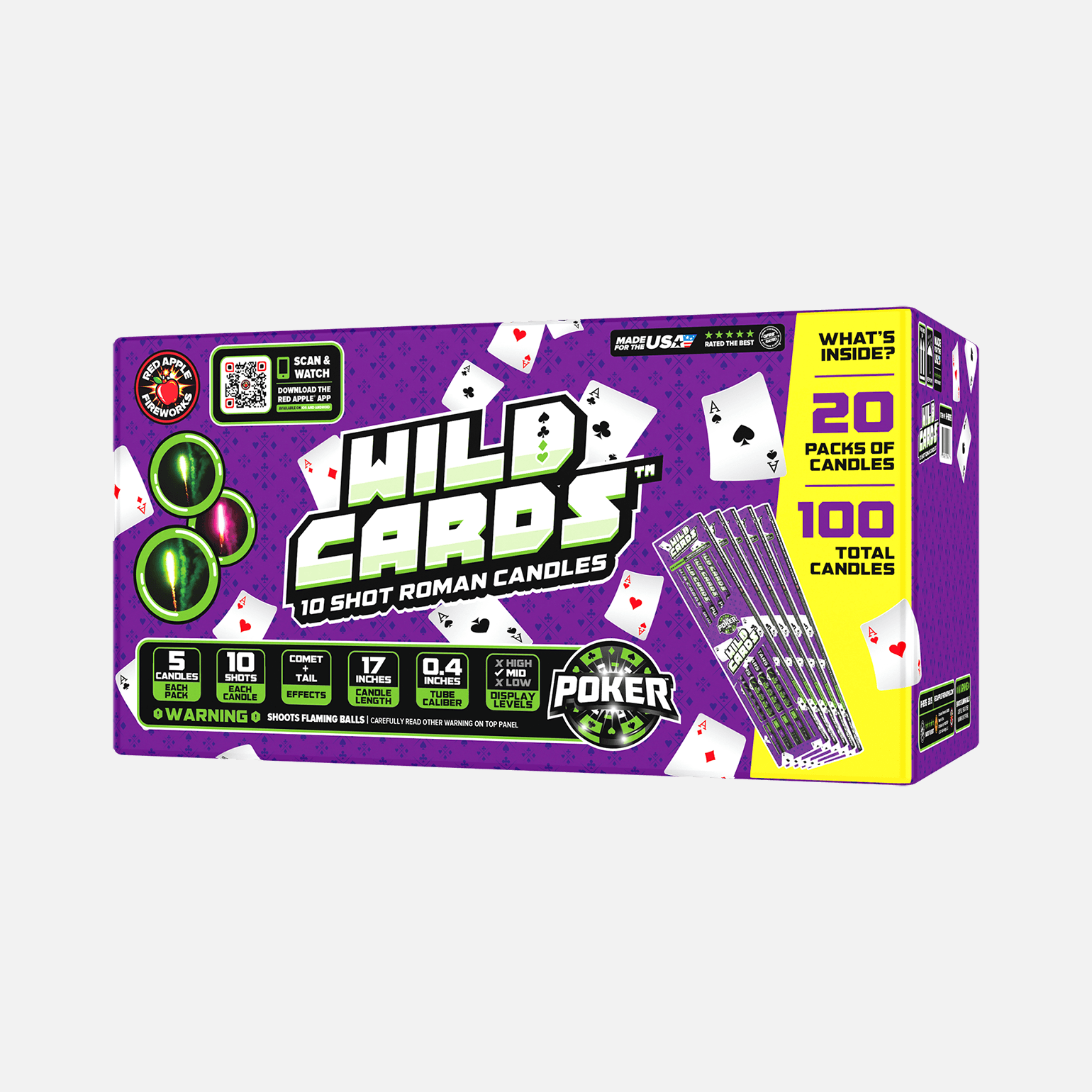 Wild Cards™ 10 Shots Roman Candle Fireworks Wild Cards™ 10 Shots Roman Candle Fireworks